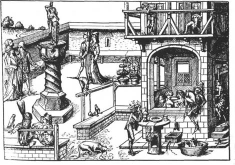Mineralbad im 15. Jahrhundert — Nach dem Konstanzer mittelalterlichen Hausbuch