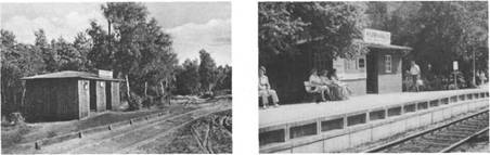 Die Kurhaus-Haltestelle der Altona-Kaltenkirchener Eisen­bahn (AKN) vor rund 50 Jahren. Immer war die AKN für den Antransport der Kurgäste wichtig. Verbilligte Fahrkarten gab die AKN für die Strecke Hamburg- Bad Bramstedt her­aus.